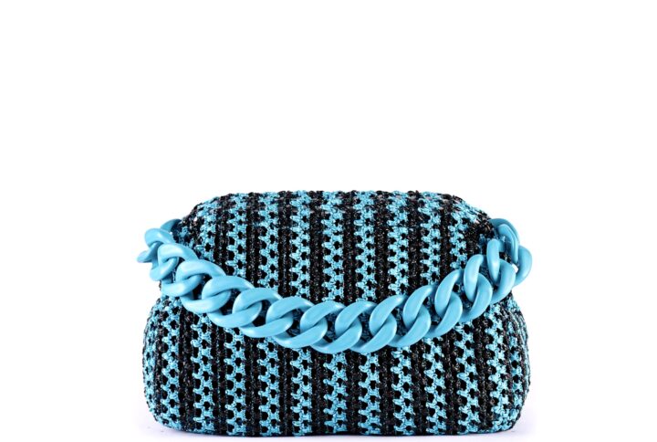 bicolored crocheted purse with snap closure blue VIA-CR-05-13 img1