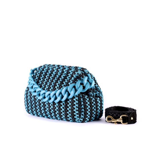 bicolored crocheted purse with snap closure blue VIA-CR-05-13 img2