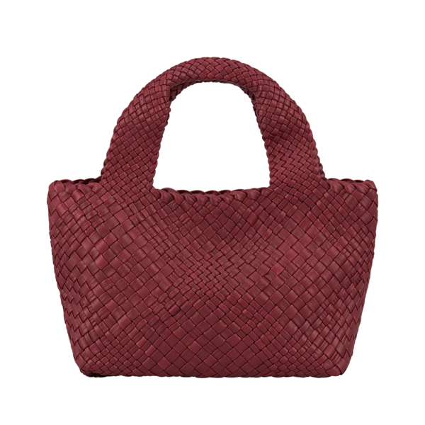 casual italian woven calfskin leather handbag red ghi lw-01-2 img1