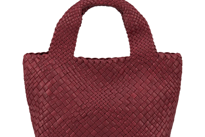 casual italian woven calfskin leather handbag red ghi lw-01-2 img1