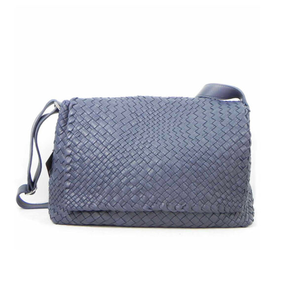 designer woven leather flap over crossbody bag gray ghi-lw-01-12 img1