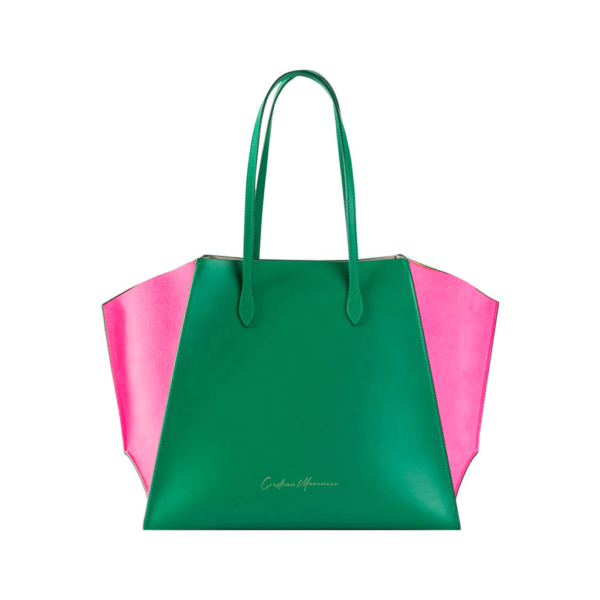 large colorful calfskin casual summer tote bag green rose cri-l-02-1 img1