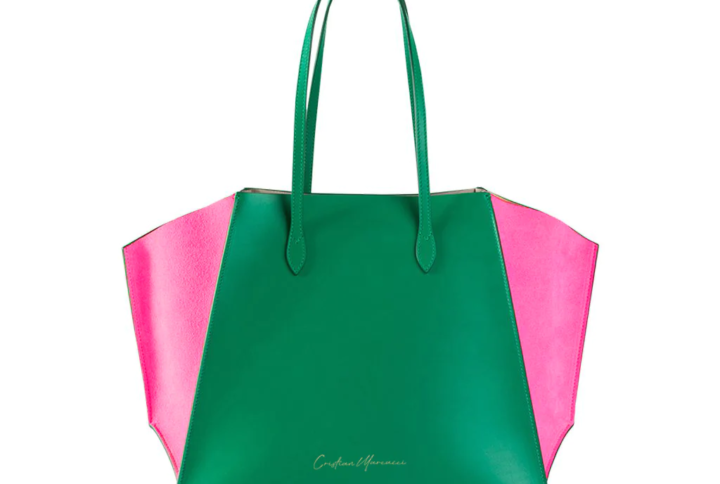 large colorful calfskin casual summer tote bag green rose cri-l-02-1 img1