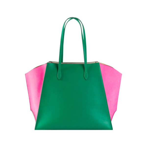 large colorful calfskin casual summer tote bag green rose cri-l-02-1 img2