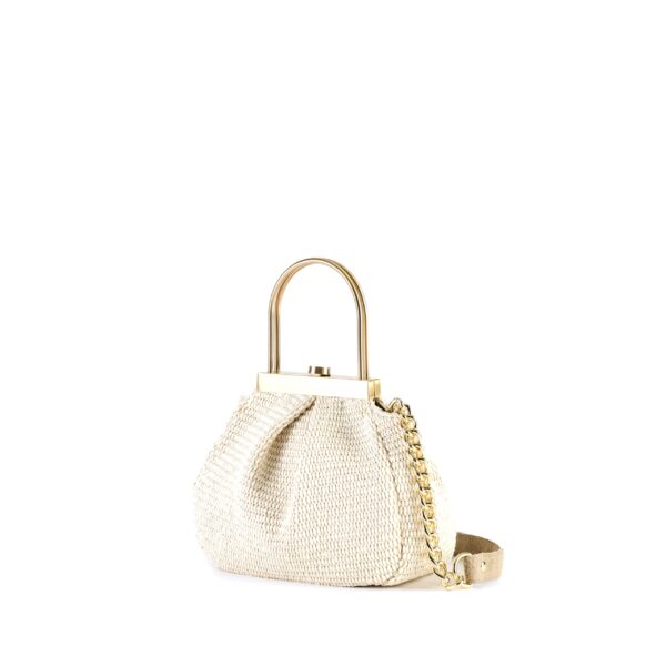 mini purse with snap closure and chain shoulder strap white VIA-R-01-20 img2