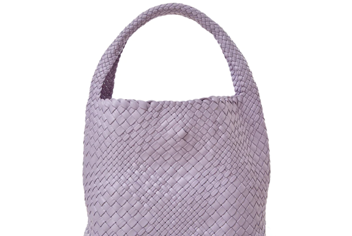 versatil calfskin handmade woven shoulder bag lilac ghi-lw-01-1 img1