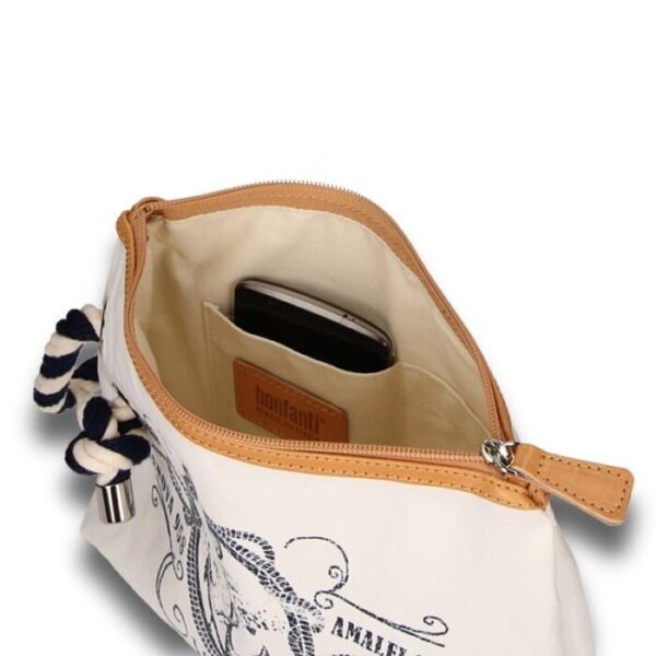 cloth nautical summer purse with top zipped white bon