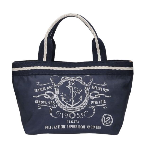 cloth small summer blue and white beach tote bag bon