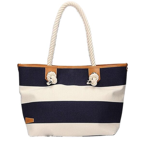 cute canvas beach tote bag with rope shoulder straps bon