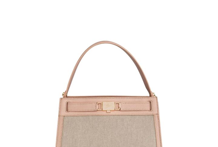 handbag textile and calfskin multicolor beige rose natural cameo BUT-1HA04-08-img1
