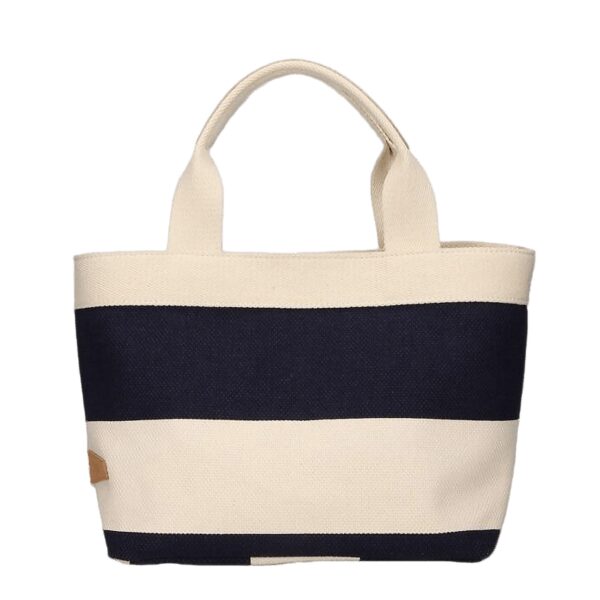 small canvas striped cute summer tote bag bon