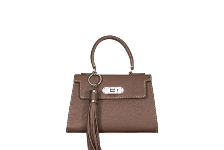 small handbag with tassel and shoulder strap brown beige taupe BUT-1HA04-03-img4