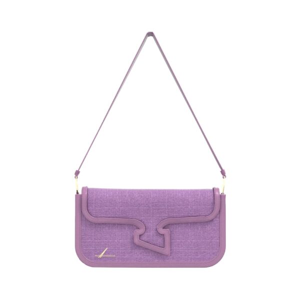 summer linen shoulder bag with leather trim lilac alb-fl-01-1 img1