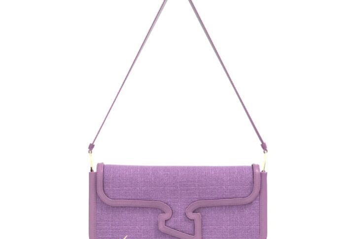summer linen shoulder bag with leather trim lilac alb-fl-01-1 img1