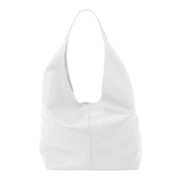 summer soft leather bright hobo bag with magnetic closure white cla-l-07-5 img1