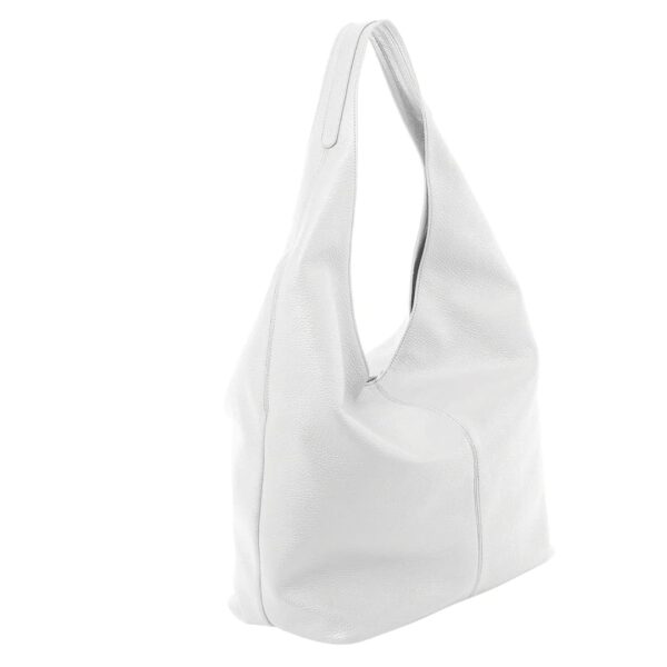 summer soft leather bright hobo bag with magnetic closure white cla-l-07-5 img2